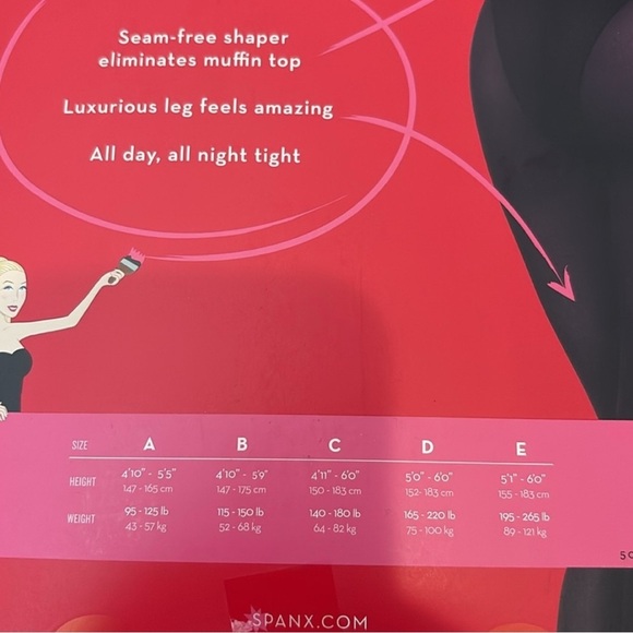 SPANX Black Tights Opaque Size 6 /C /Large - Picture 4 of 4